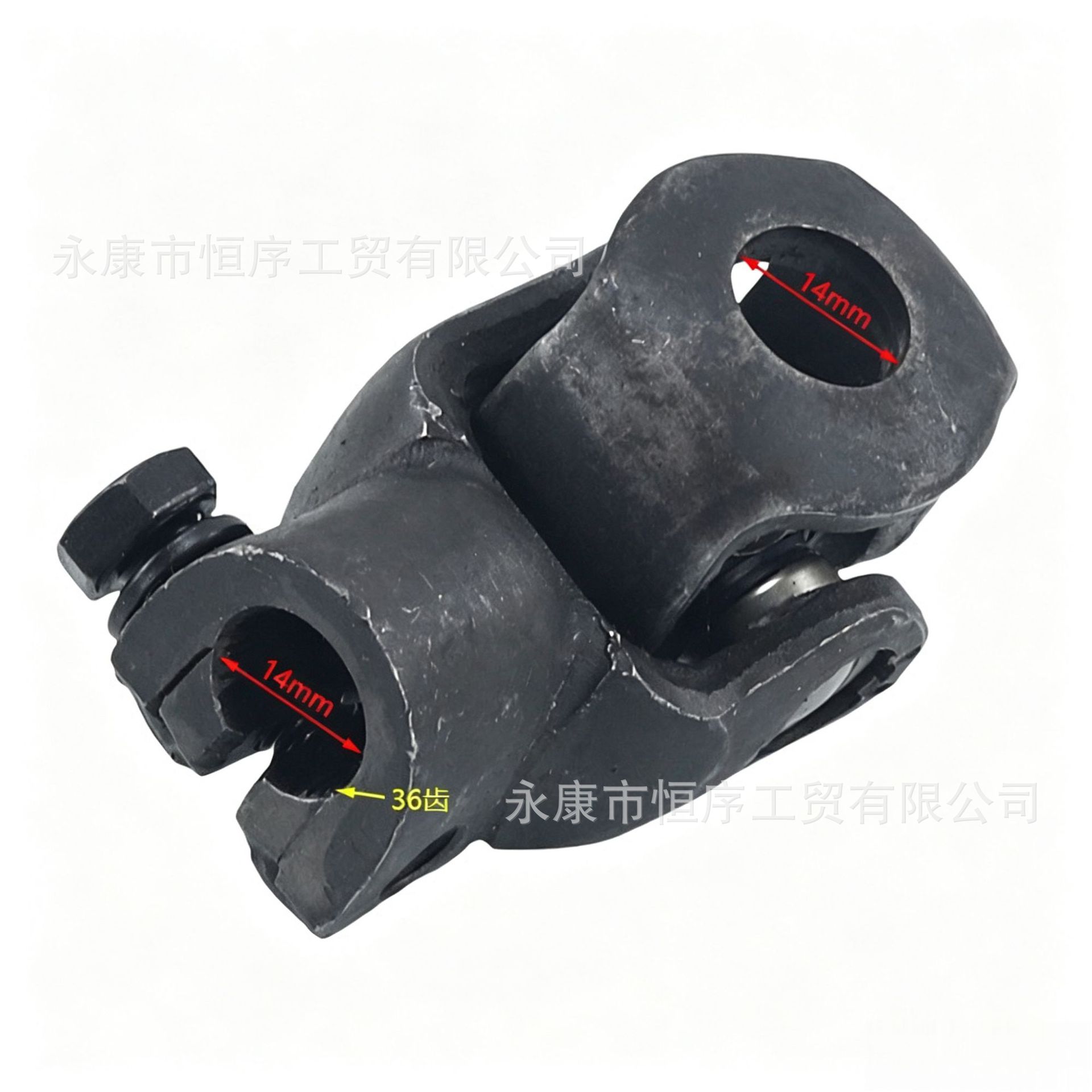 Go-Kart Parts Modification Four-Wheel Beach Vehicle Steering Wheel Connection Head Steering 36-Tooth Spline 14mm Universal Joint
