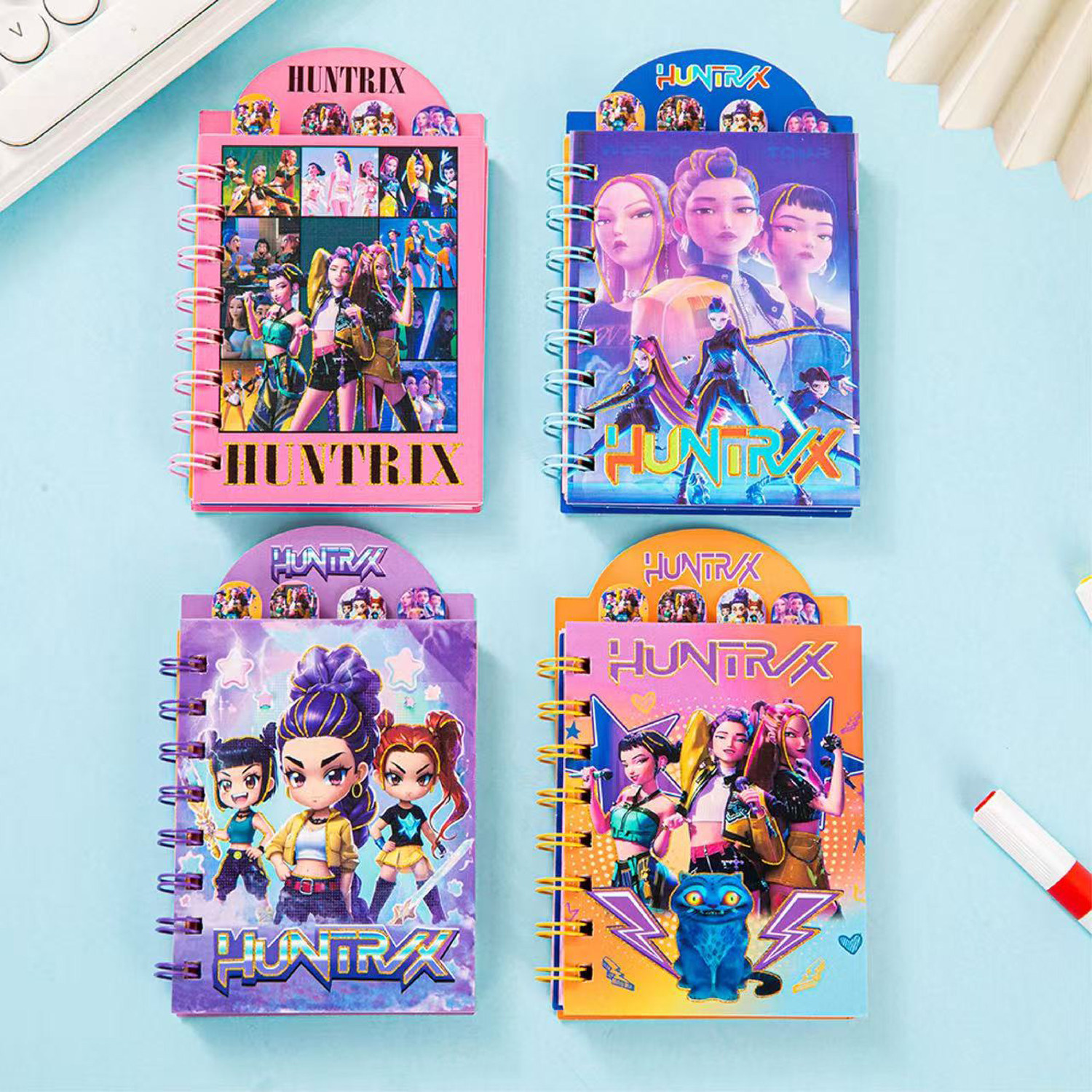 Rabbu A7 libro de bobina de flip-up lindo estudiante portátil cuaderno de mano horizontal cuaderno portátil para estudiantes de primaria