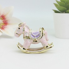 卡通摇摇马首饰盒珐琅工艺合金小摆件创意小礼品外贸家居小饰品