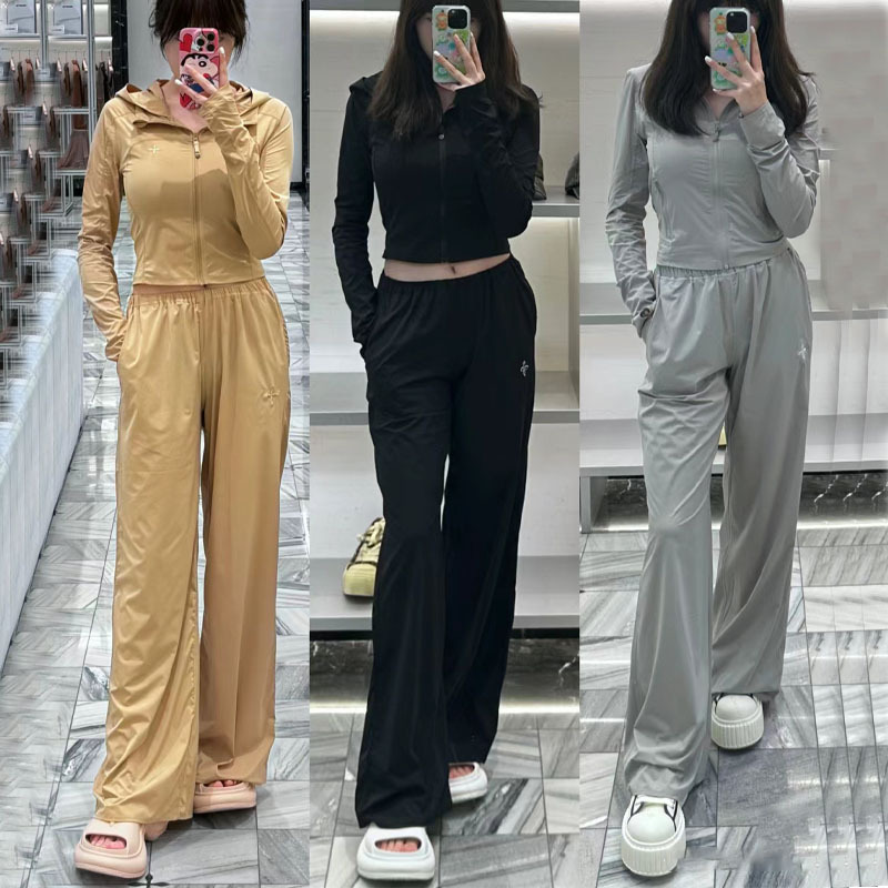 SMKK 스킨 프로텍션 선스크린 슬림핏 후드티, 코트, 반바지, 플리츠 스커트, 스포츠 캐주얼 팬츠 세트 여성 컬렉션