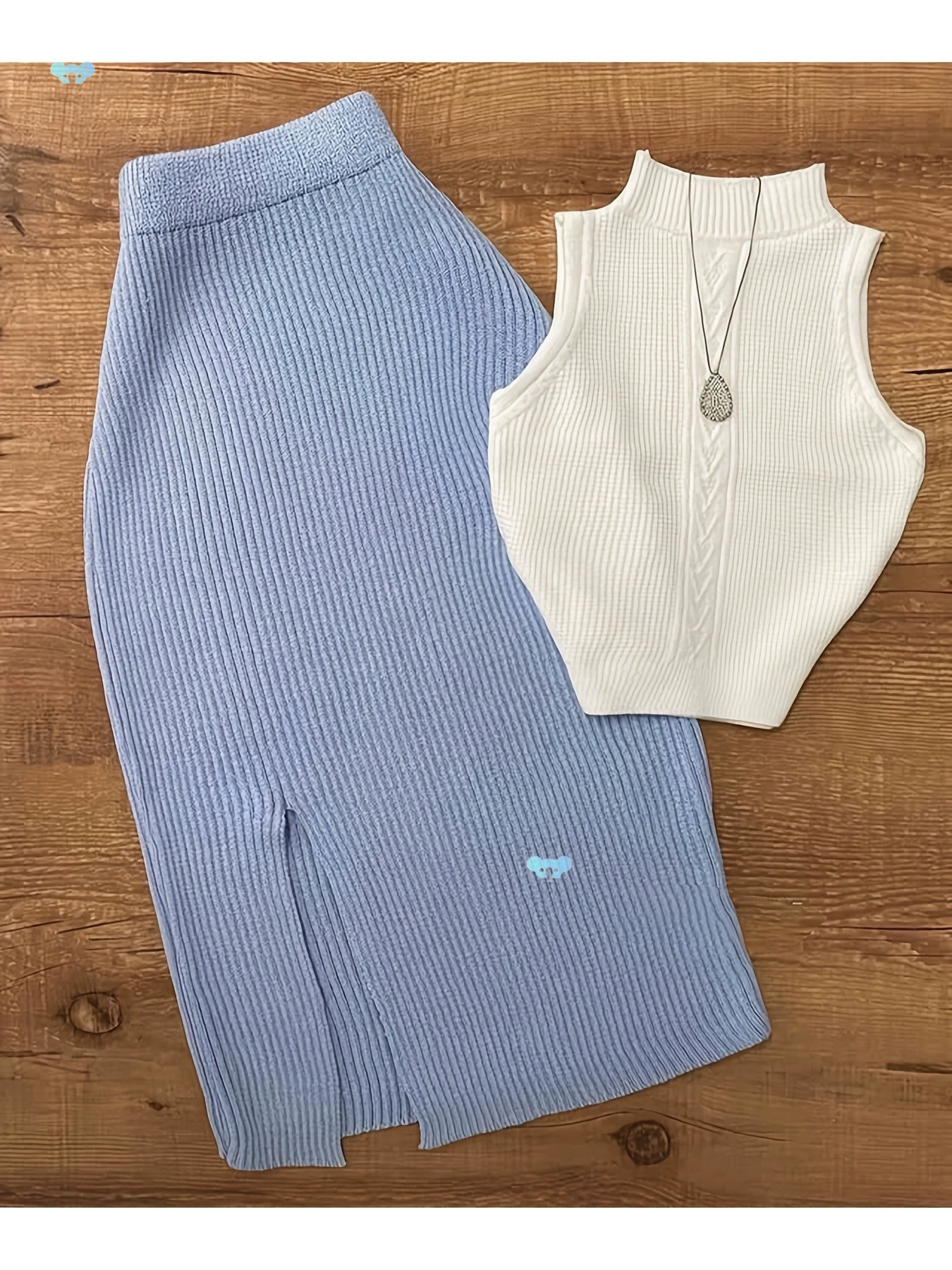 Милый жилет во французском ленивом стиле, свитер с открытой заколкой, две части