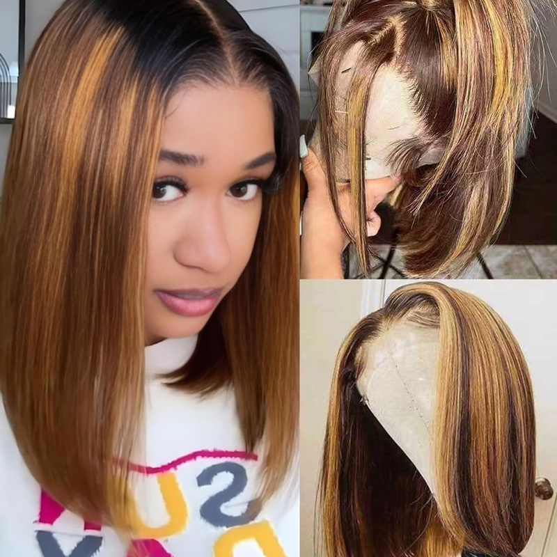 Highlight 13*4 Lace Frontal Wig P1/27 Wholesale Front Lace Real Human Hair Wig