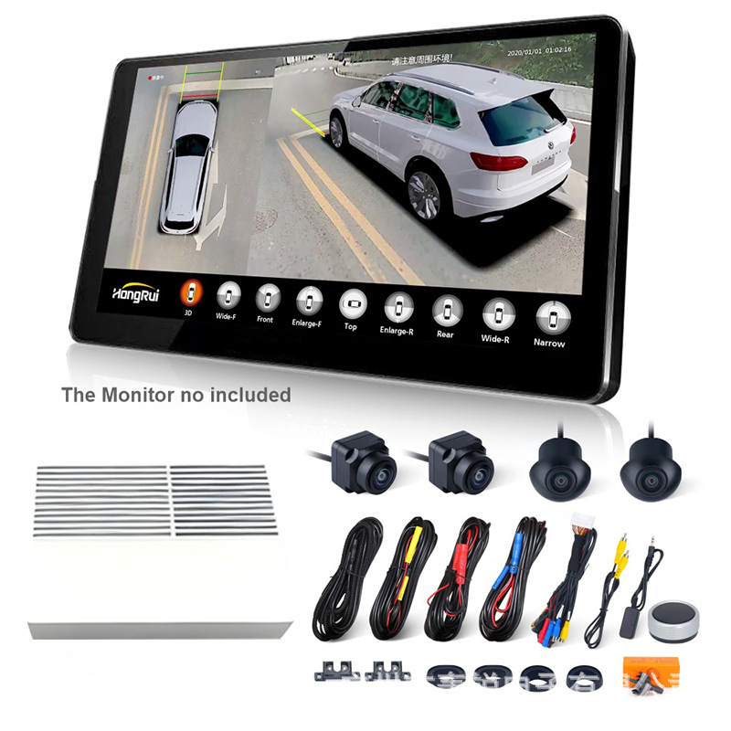 Ventas transfronterizas calientes T5 360 grados Avm HD visión nocturna 4 vías monitor de automóviles 360 sistema de cámara panorámica