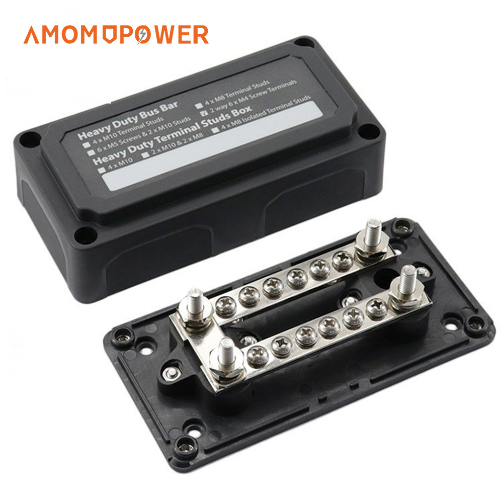 新款跨境多用途100A2路4*M6接线螺柱排电工绝缘配电汇线排Bus bar