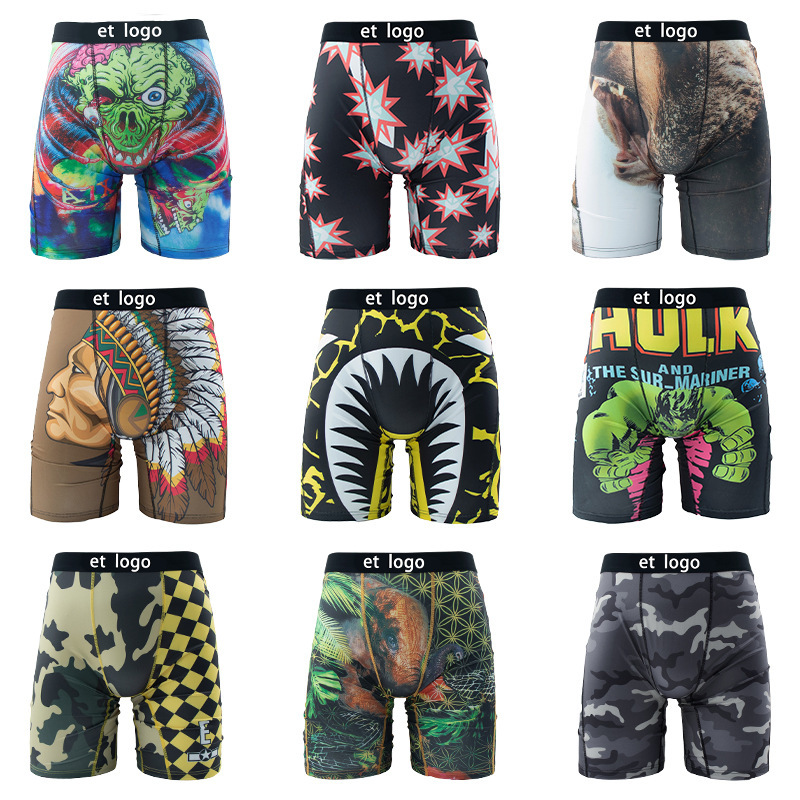 [European and American Hot Item] Ehika Same Style Men's European and American Trendy Men's Printed Boxer Briefs Boxer Shorts