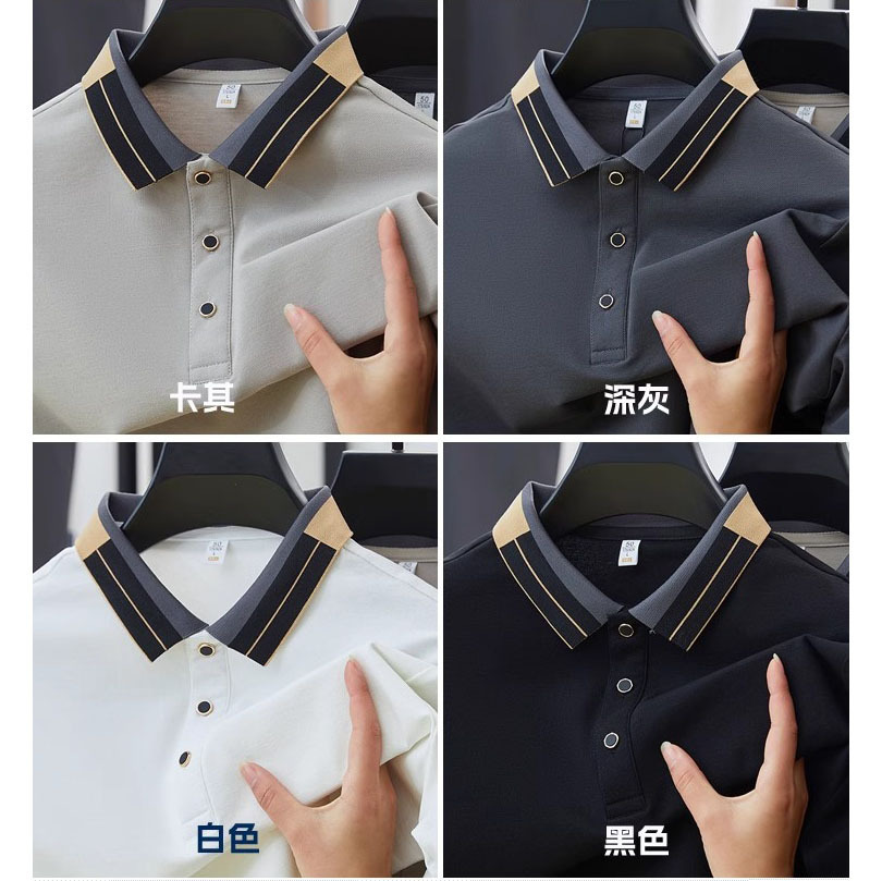 Polo Shirt Lapel Short-Sleeved Men's Business Group Work Clothes Class Uniforms Customized Ice Silk Summer Export Cross-Border Wholesale