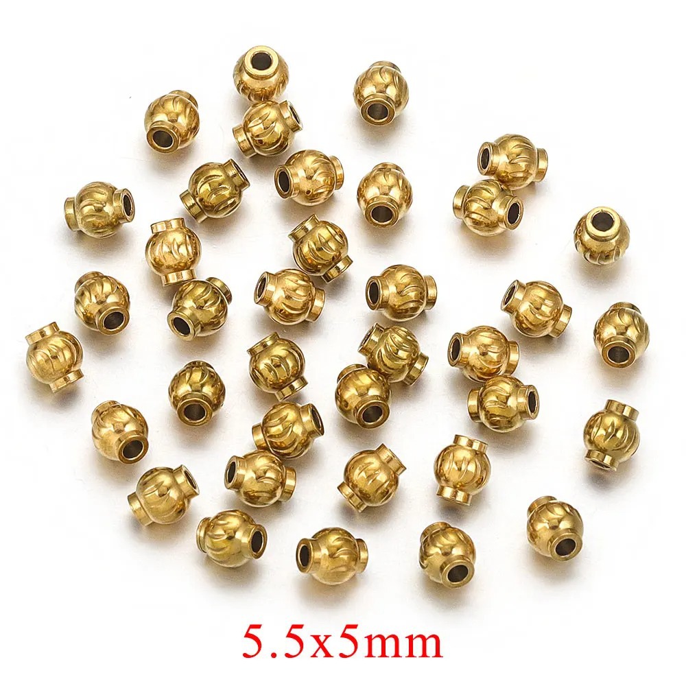 20 PCS/Package 304 Stainless Steel Gold Plated Solid Color Spacer Bars display picture 2