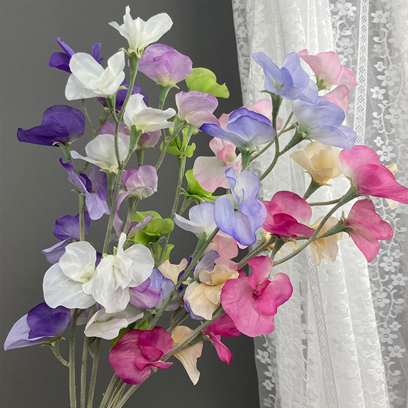Single Pea Flower for Wedding Decoration, Home Decor, Pea Pod Wedding Aisle Arch Flower Arrangement, Artificial