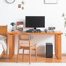 卧室全实木电脑桌家用书桌一体工作台办公桌学生学习写字桌小户型