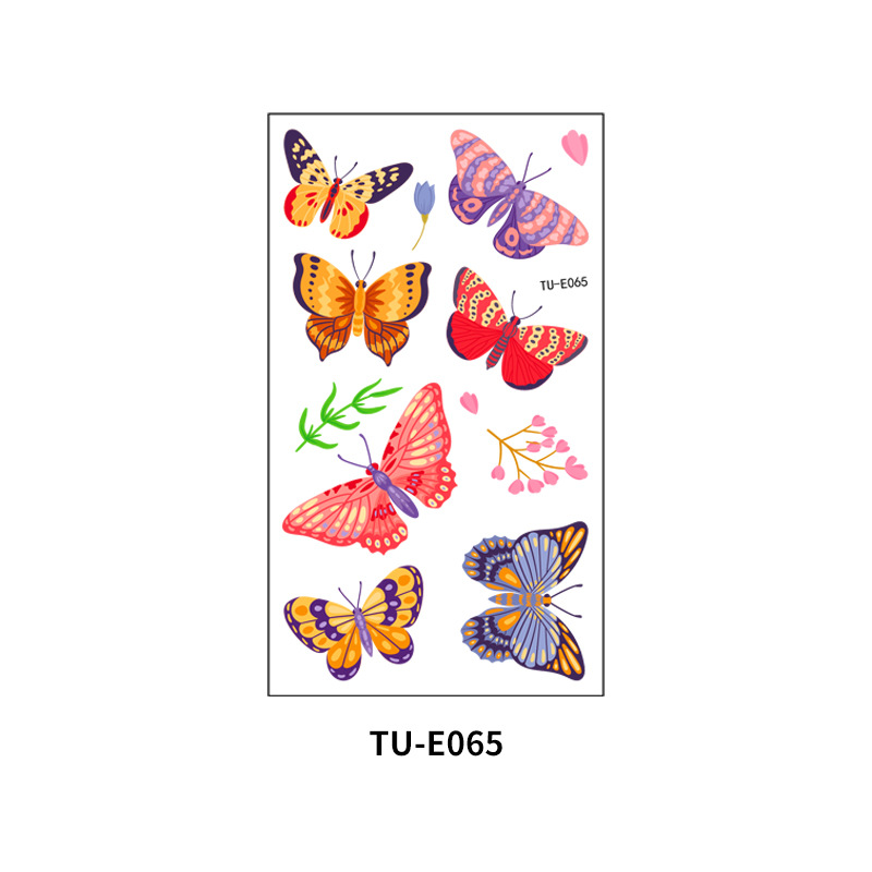 Pegatinas de tatuaje al por mayor nuevas pegatinas de tatuaje de mariposa sudor impermeable niños acuarela color de dibujos animados pegatinas de tatuaje temporal