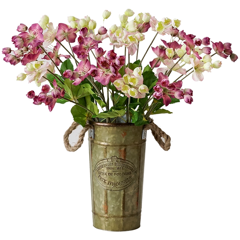 Цветок ириса-бабочки, американский ретро цветочный орнамент, декоративная цветочная композиция для гостиной, цветочная композиция, искусственный цветок, шелковая цветочная композиция