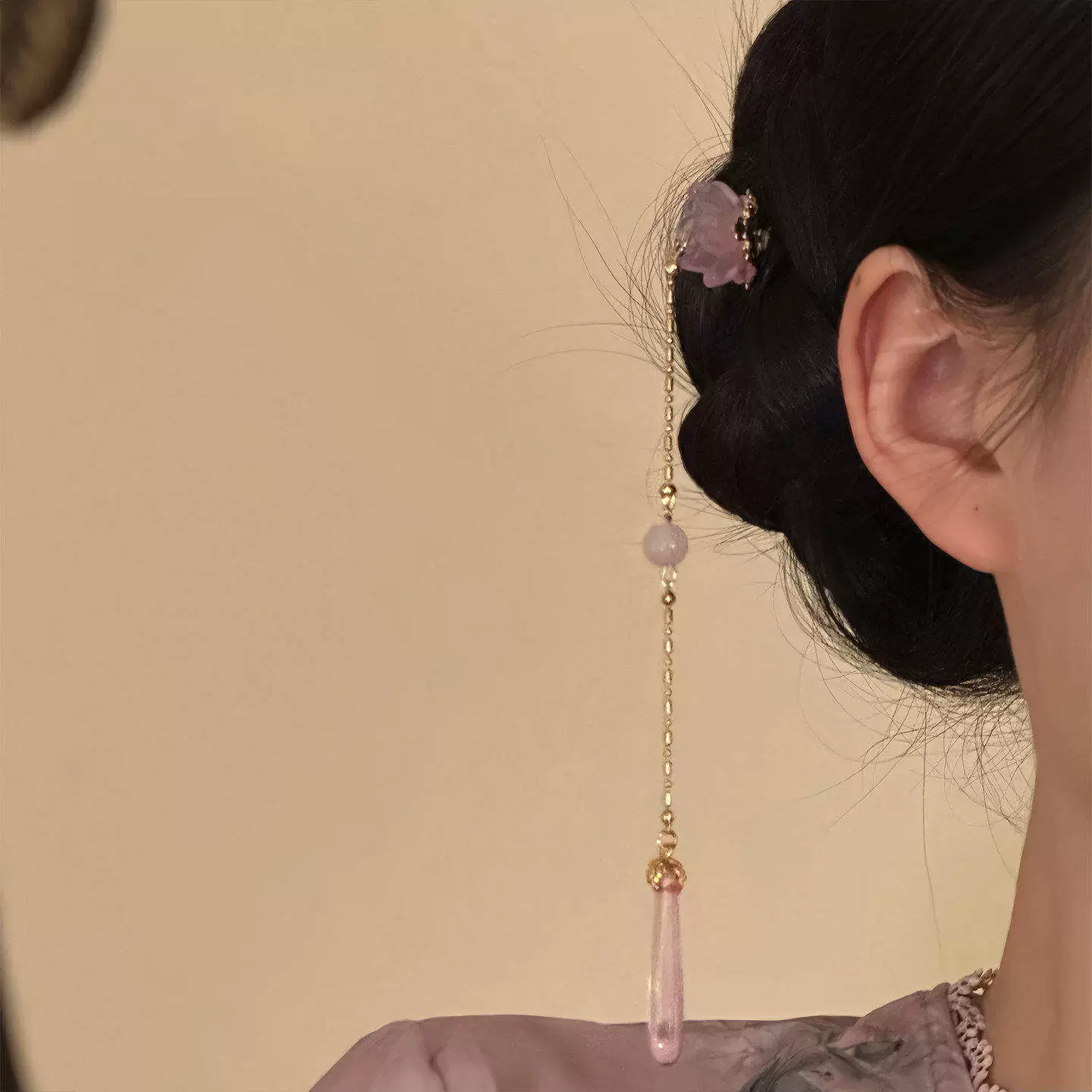 Заколка для волос Hanfu декоративная, кисточка в китайском стиле, металл и нефритовые варианты