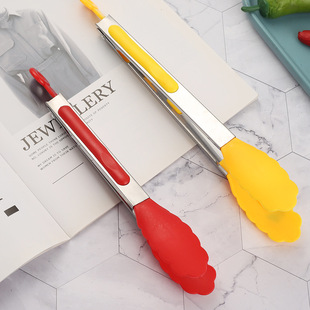 Stainless steel nylon food clip bread clip Buffet BBQ Barbecue clip food clip kitchen baking utensils wholesale