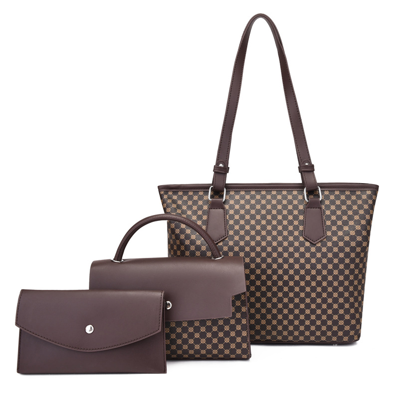 2023 Nuova moda coreana Borsa per madre con copertura in tre pezzi di grande capacità Borsa monospalla da donna semplice e versatile_voghion.com