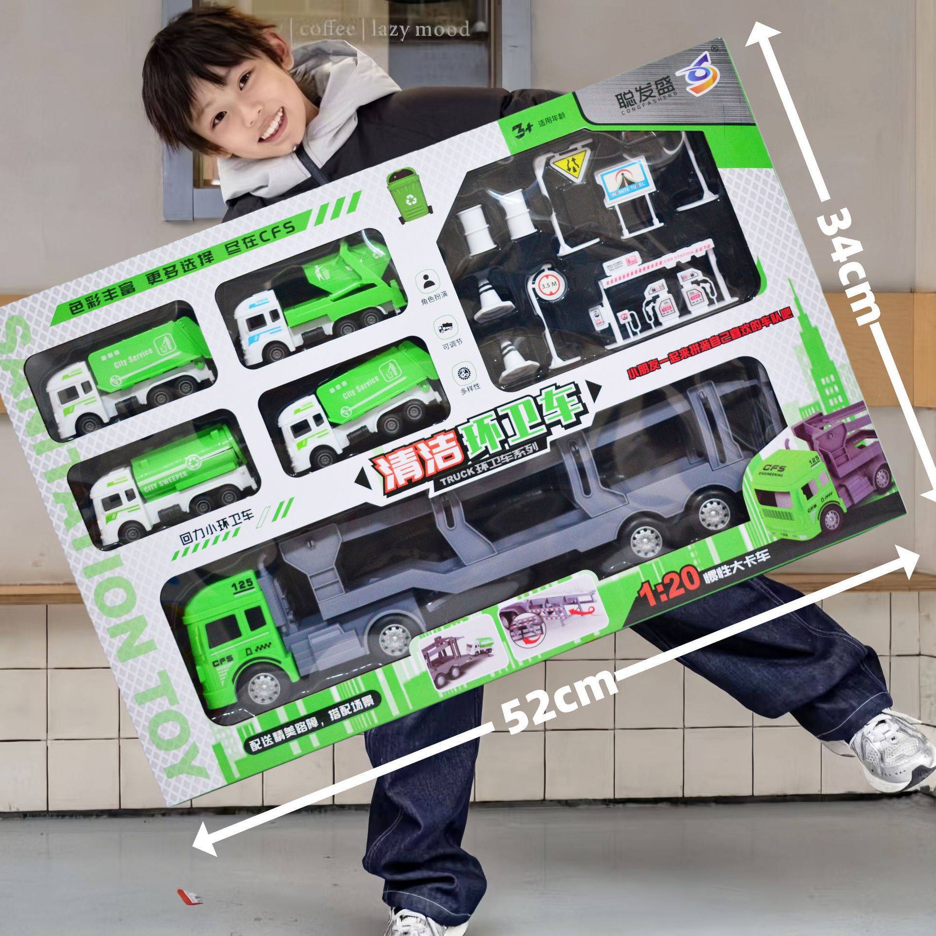 Caja de Regalo con Juego de Vehículos de Construcción, Modelos de Bomberos, Coches de Inercia, Regalo para Niños, Mayorista