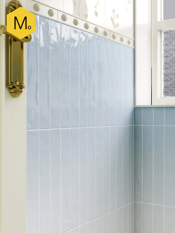 Momomujia French Bathroom Tiles Cream Dopamine Cat Tiles Bathroom Wall Tiles Blue Toilet Floor Tiles