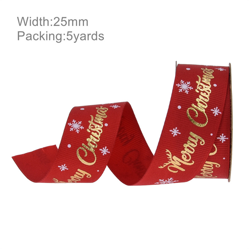 16 transfronteriza AliExpress cinta de Navidad cinta impresa embalaje de regalo Navidad cinta decorativa 5 yardas en stock