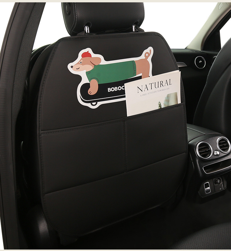 Long Cartoon Dachshund Design Anti-Kick Mat for Women, Car Seat Back Anti-Dirt and Anti-Kick Pad