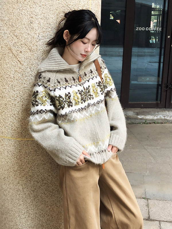Retro knitted cardigan
