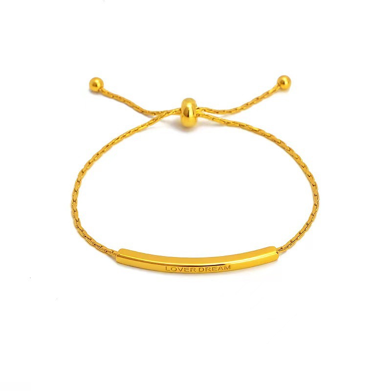 Simple Style Solid Color 304 Stainless Steel 18K Gold Plated Bracelets In Bulk display picture 1