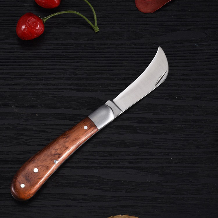 Fuente de la fábrica jardín jardinería injerto cuchillo brote dispositivo doble abierto cuchillo plegable de acero inoxidable 3Cr13 injerto cuchillo