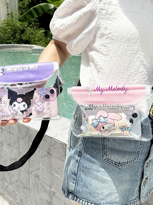 Bolsa impermeable para teléfonos móviles lindos sellos al aire libre de gran capacidad de barrera de agua portátil se puede nadar y rafting pantalla táctil