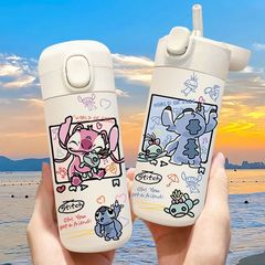 Baby Bear Straw Insulated Cup Girl High-End Beauty Cute Student Portable Large Capacity Stainless Steel Water Bottle 1 Hour