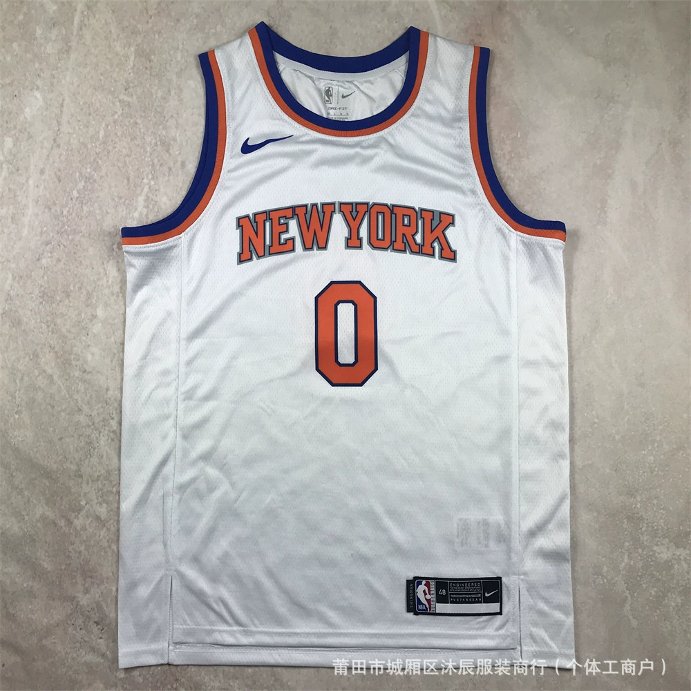 Горячее прессование американская баскетбольная форма Knicks Timberwolves Lakers Clippers Edwards Westbrook Russell спортивная майка