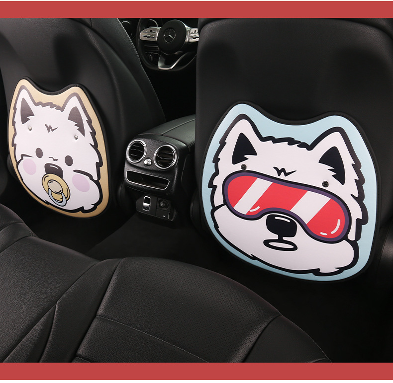 Puppy Lady Cute Cartoon Car Seat Back Anti-Kick Pad Car Seat Back Anti-Fouling Pad Rear Anti-Kick Pad