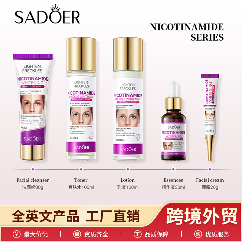 跨境烟酰胺滋润套装 提亮肤色滋润保湿外贸厂家批发