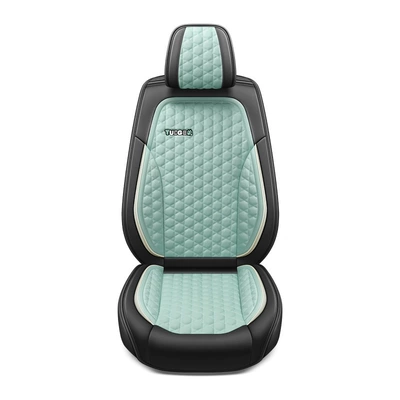 New Model Car Seat Cushion, Full Leather, Small Q Style, Universal for All Seasons, Five-Seater Seat Cover, Cross-Border Trade Seat Cover (Universal seat cover) - varo-blue-standard-edition