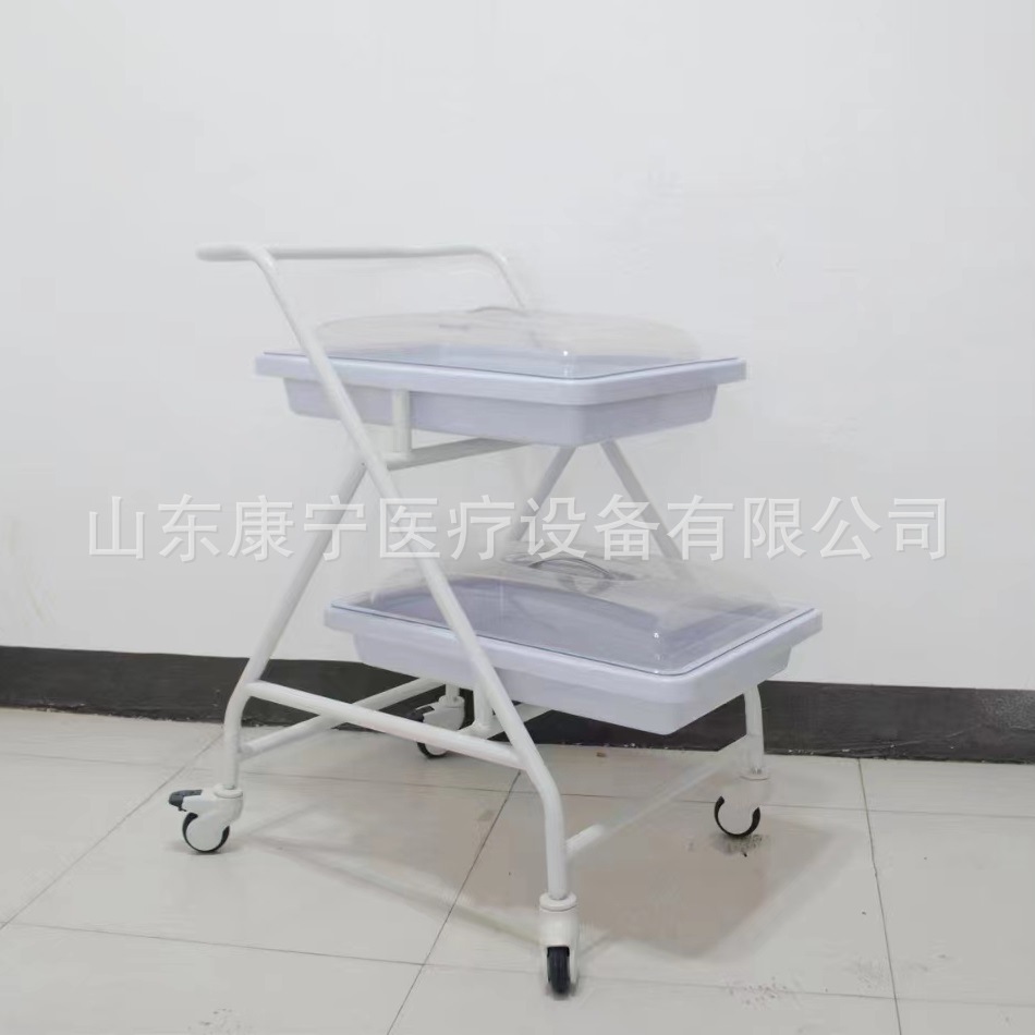 内窥镜推车医用钢塑送药车多层仪器车 彩钢治疗车ABS抢救车麻醉车