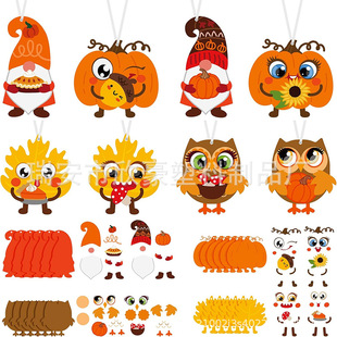 2025 Cross-border New Thanksgiving Day Handmade DIY Crafts Self-adhesive Stickers Decorations Self-adhesive Foam Glitter Stickers