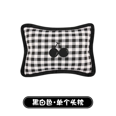 for All Seasons, 2025 New Model, Seat cushion, seat cover - 1-black-and-white-plaid-cherry-headrest