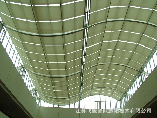医院采光顶棚电动遮阳帘 隔热天棚帘遮阳网厂家 免费设计可开专票
