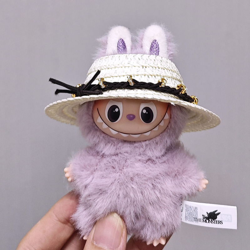 仅娃衣】迷你草帽4代拉布布草帽10cm玩偶服饰编织草帽labubu4.0|undefined
