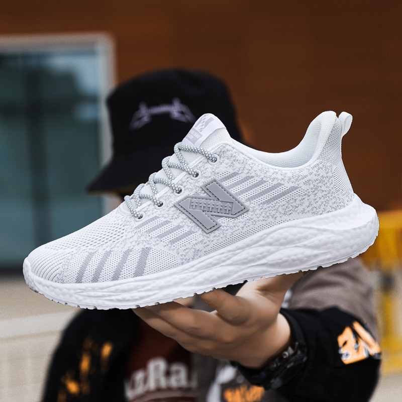 2025 Spring and Summer New Casual Sports Shoes Men's Shoes Fly-Woven Mesh Breathable Ultra-Light Versatile Running Shoes for Men and Women Couples