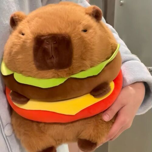 Hamburg Kapika Pibala doll doll guinea pig plush toy cute burger capybara birthday gift