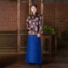 Brown blue skirt