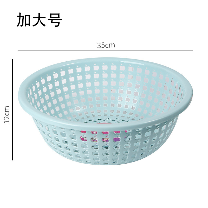 Cesta de drenaje de plástico hueca redonda Cesta de almacenamiento engrosada de frutas y verduras de cocina Cesta de lavado con filtro multifuncional