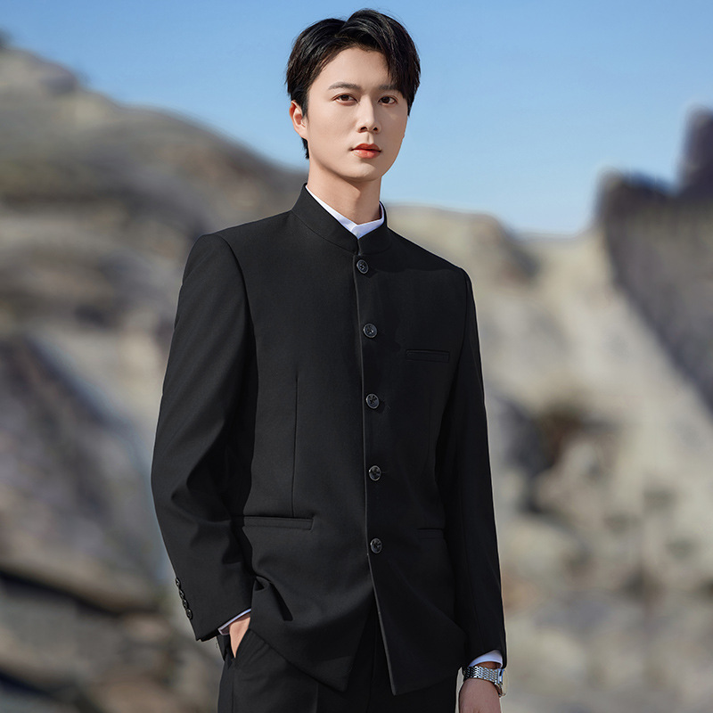 Jacket, black classic suit, Chinese style