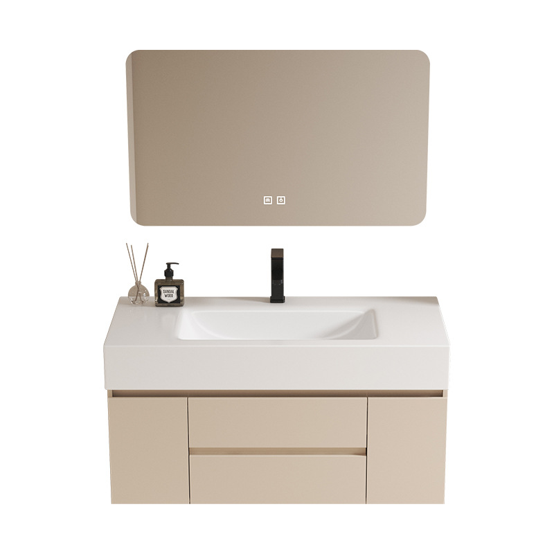 Mueble de baño de madera maciza multicapa, combinación de tablero de roca, doblado en caliente, hotel integrado, casa de familia, lavabo, baño, lavabo image 5