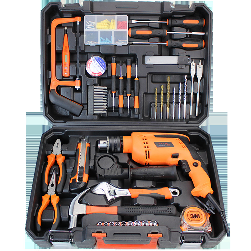 Taladro eléctrico Juego completo Caja de herramientas para el hogar Taladro de mano 13mm Taladro de impacto Herramientas combinadas Reparación de automóviles Herramientas de electricista image 14