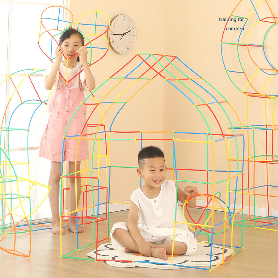 Pipe Hose Stitching Straw Building Blocks Assembled to Build Assembled 4d Game House Kindergarten Children's Educational Toys