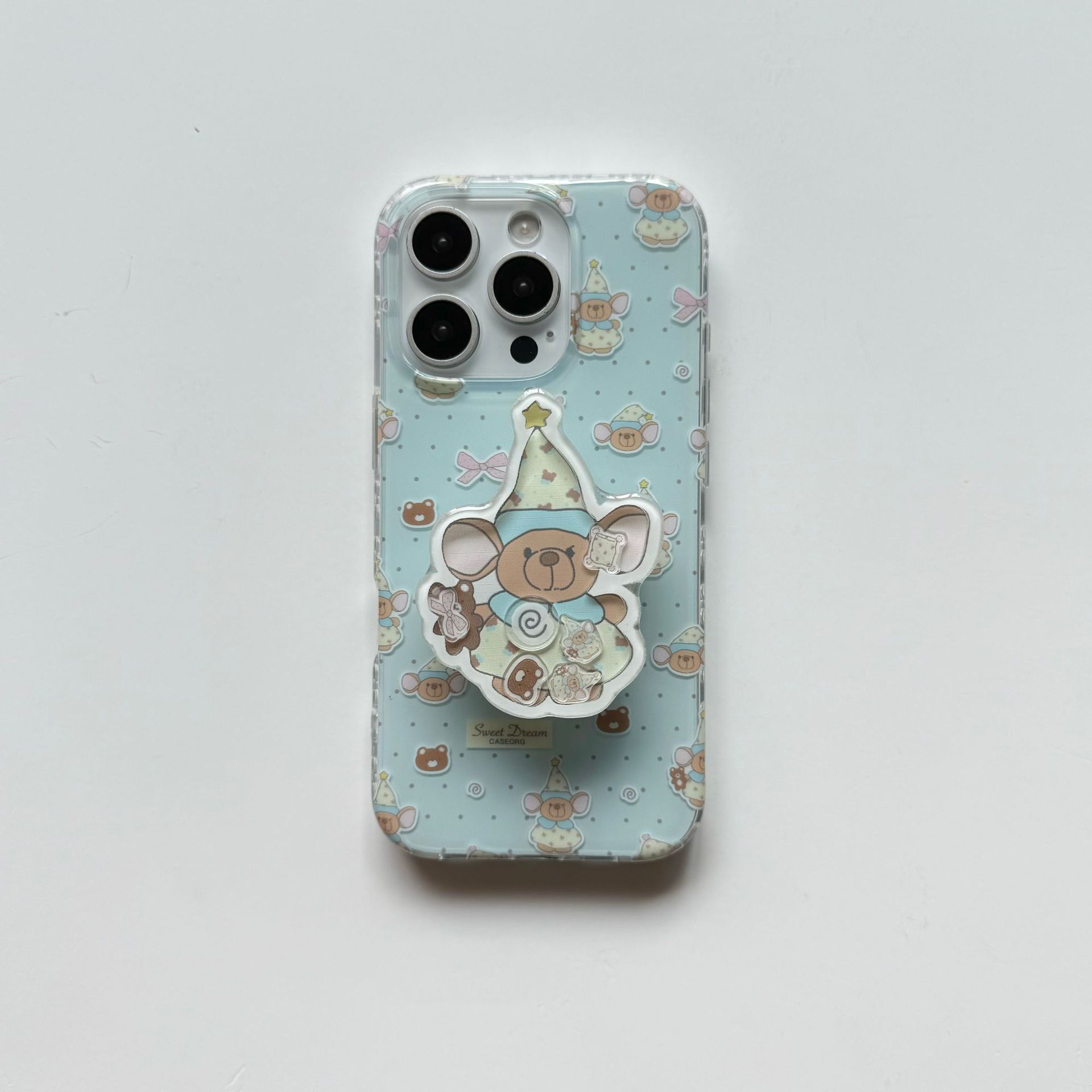 Divertido pijama de dibujos animados de nicho oso para Apple 16ProMax funda para teléfono móvil 15Pro pareja 14/13 celebridad de Internet