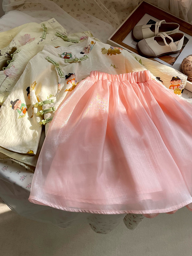 ¡Oferta especial de ropa de primavera para niñas 2025! Gran descuento, renovado con un botón] ropa de actuación de primavera y otoño para niños image 5
