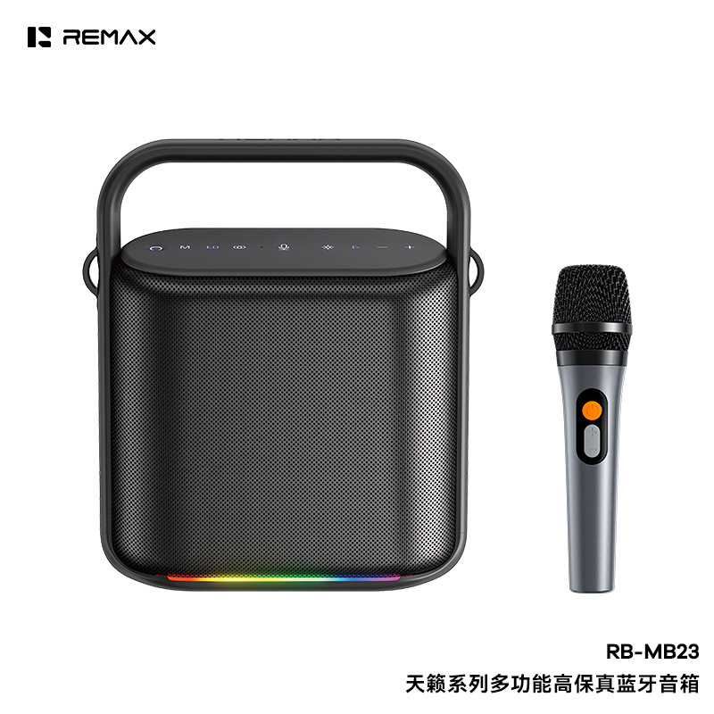 REMAX Multifunctional High-Fidelity Bluetooth Speaker with Large Capacity 12000mAh, Long Battery Life, Controllable Ambient Light MB23 REMAX Multifunctional High-Fidelity Bluetooth Speaker with Large Capacity 12000mAh, Long Battery Life, Controllable Ambient Light MB23