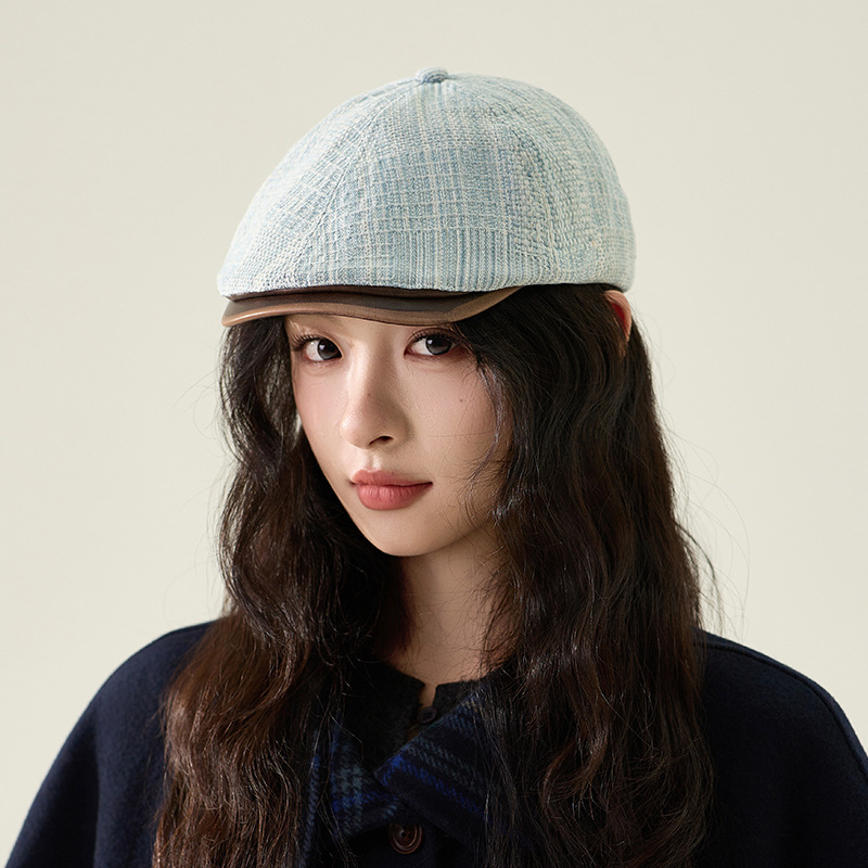韩系文艺牛仔前进帽女早秋松弛感百搭鸭舌帽女生显脸小时尚贝雷帽|undefined