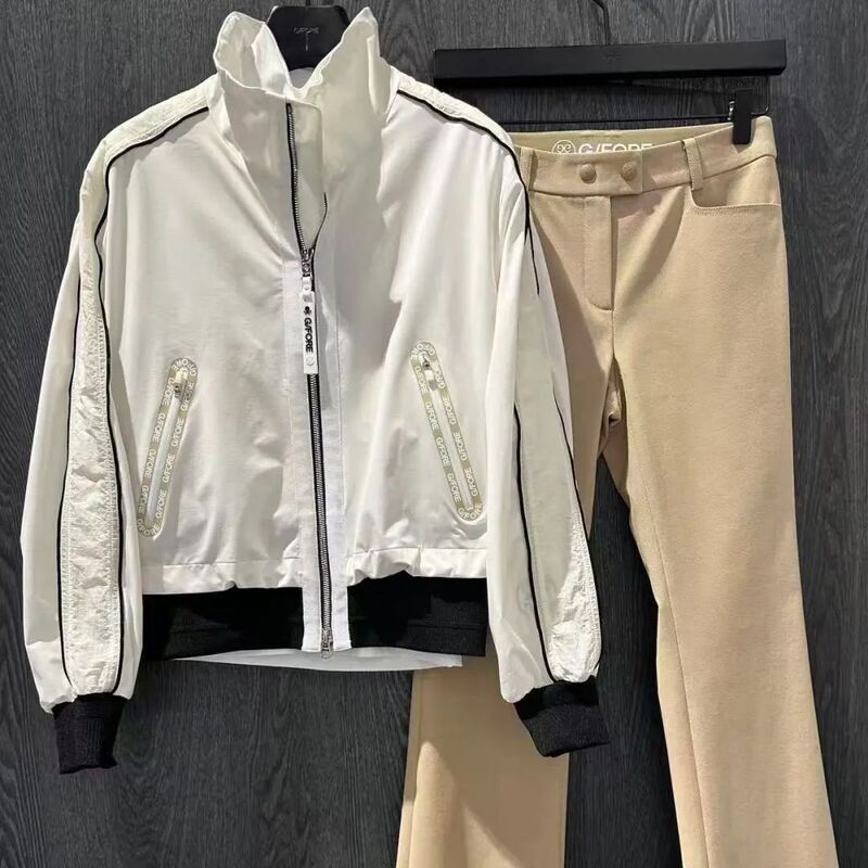 25 Spring Korean Golf Ladies Ball Suit Color Matching Lightweight Windproof Top Outdoor Sports Fashion Jacket Coat