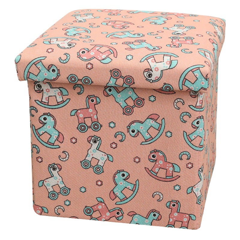 Многофункциональный складной табурет из хлопка и льна для дома, небольшой табурет для хранения, который можно использовать как сиденье, пуфик.